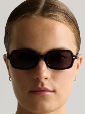 Quince Santiago Polarized Acetate Sunglasses in Black with Grey Lenses